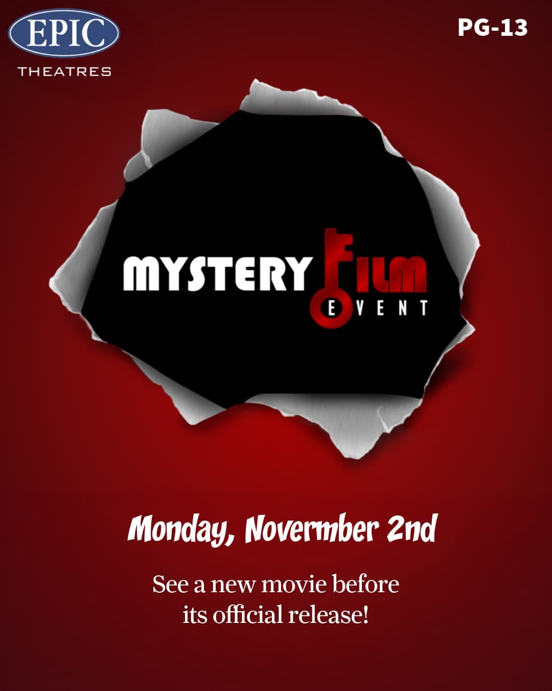 November 2 Mystery Film Event (Epic Theatres) poster