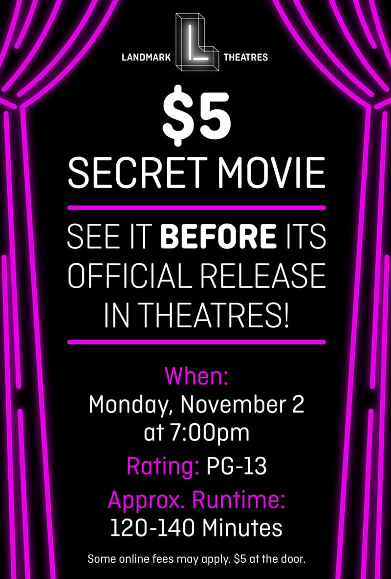 $5 Secret Movie 11/2/26 poster